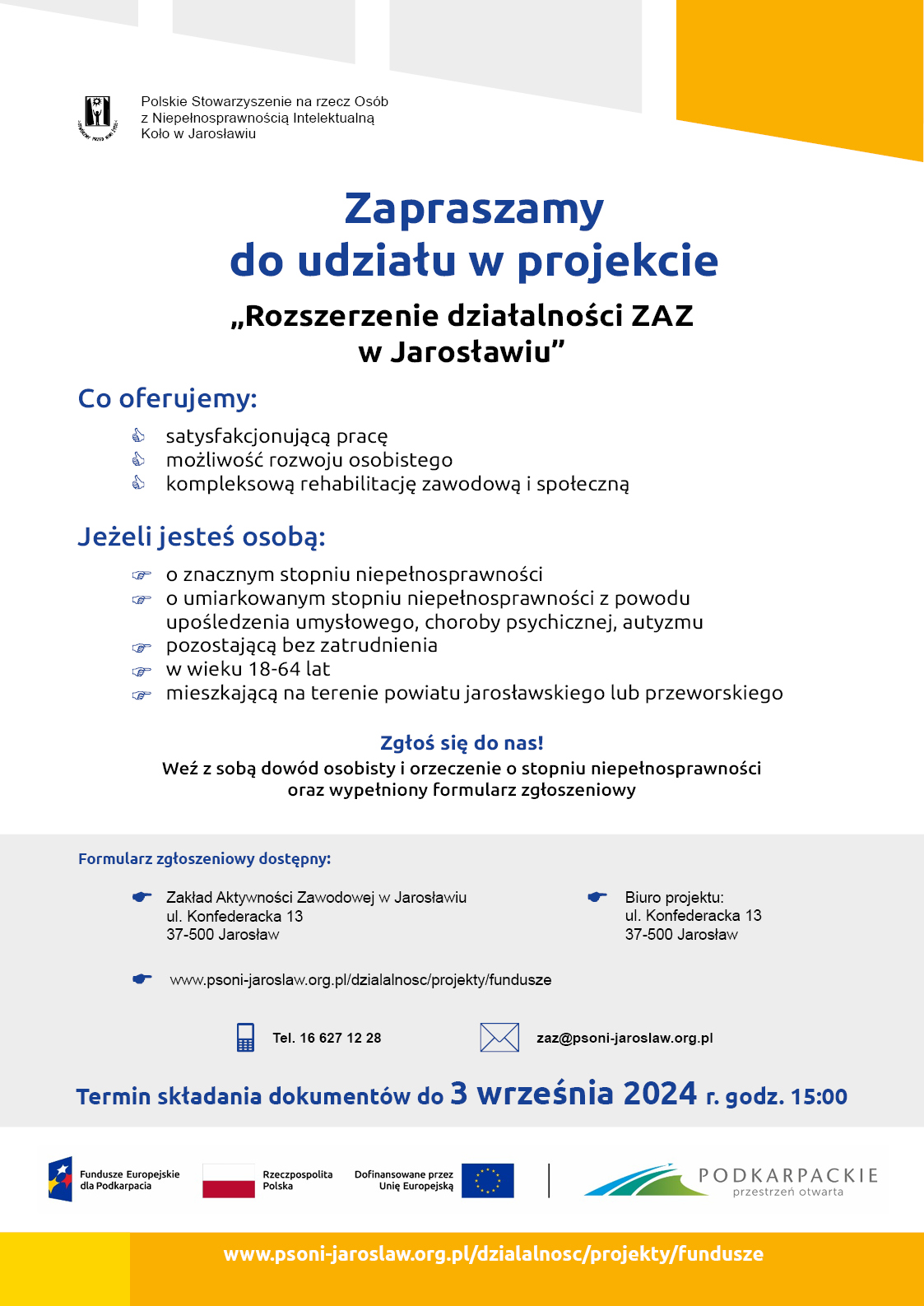 ZAZ Jarosław rozszerzenie działalności 2024 Plakat A3