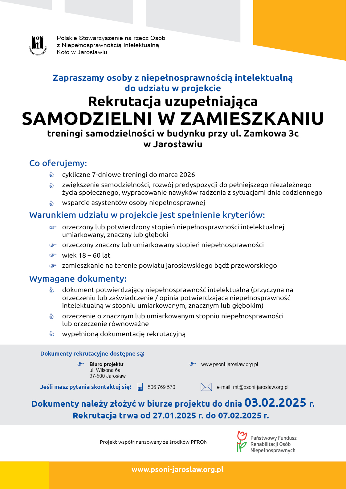 Mieszkanie Treningowe Zamkowa 2025 Rekrutacja Plakat A3jpg
