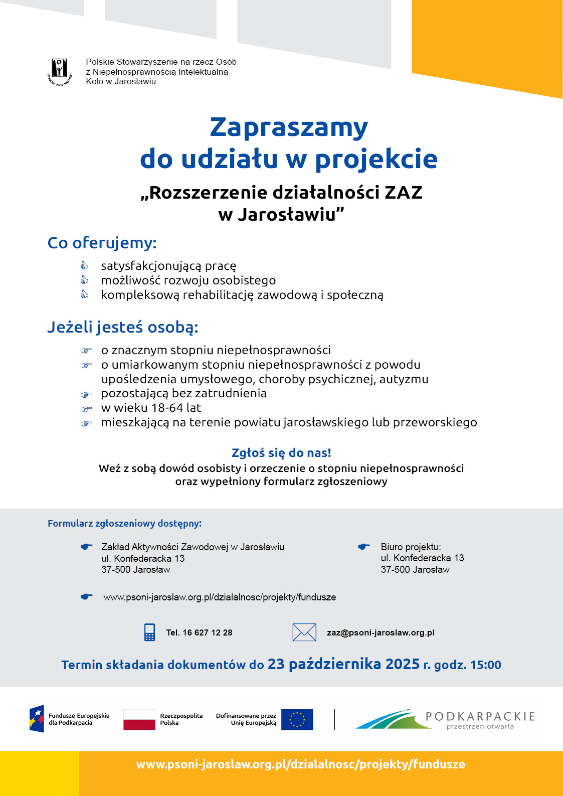 ZAZ Jarosław rozszerzenie działalności 2025 Plakat A3 002