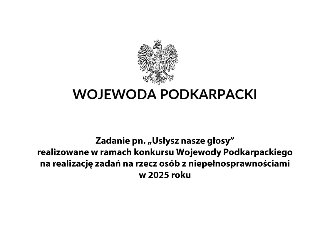 Konferencja Uslysz nasze glosy 2025 plakat wojewoda podkarpacki A4