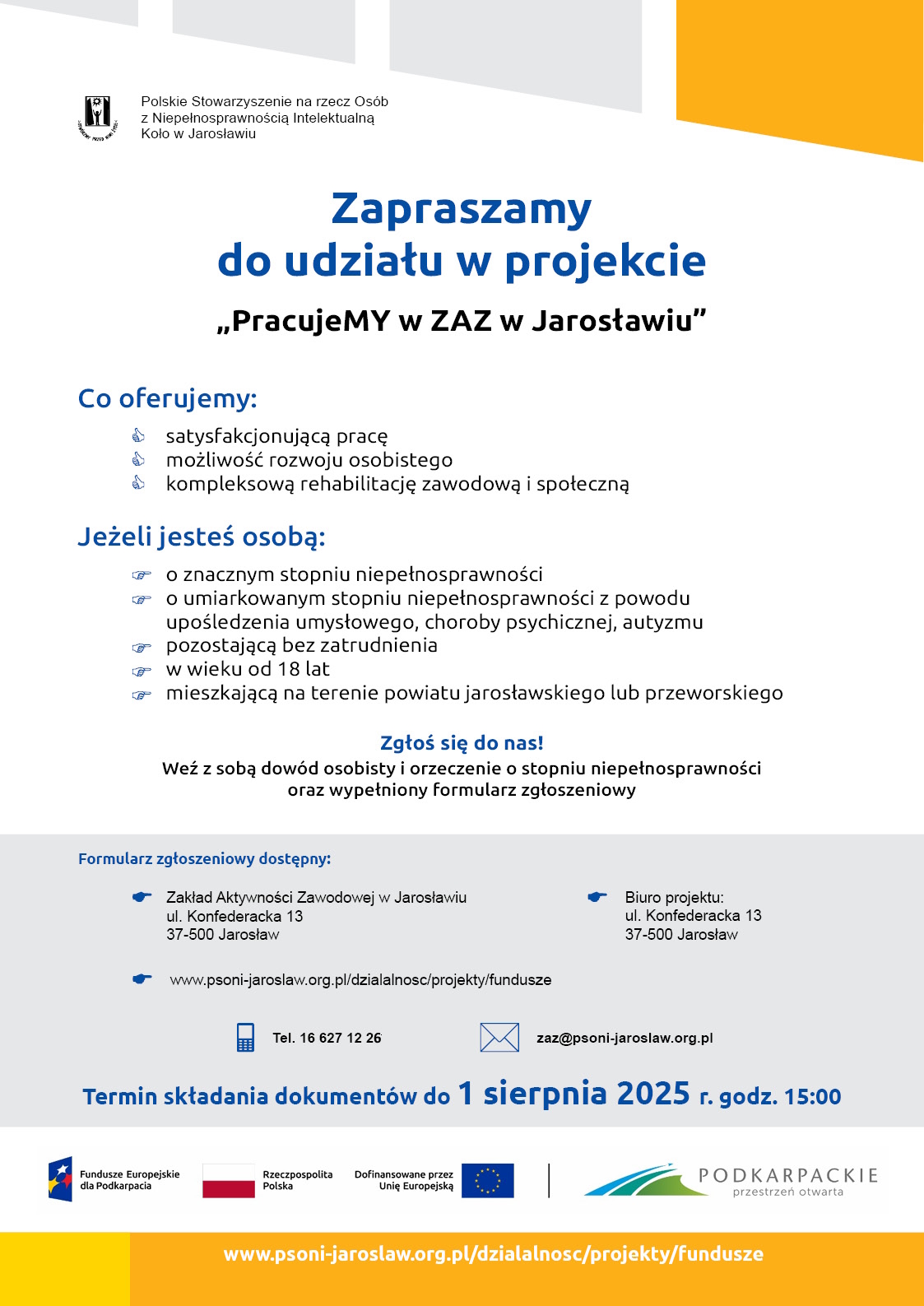 ZAZ Jarosław pracujeMY w ZAZ 2025 Plakat